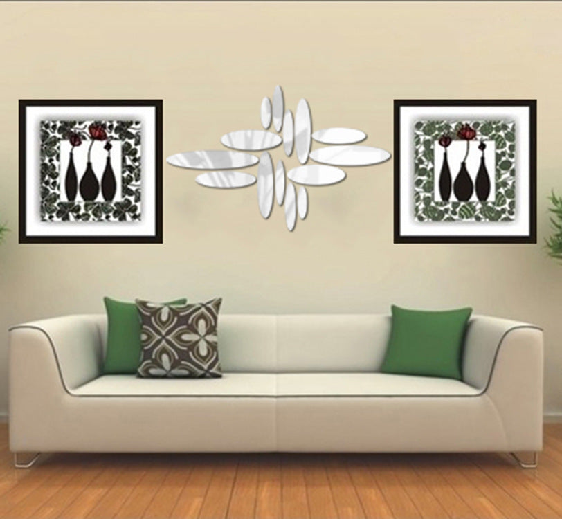 Oval Acrylic Mirror Home Wall Sticker Background Wall Decoration